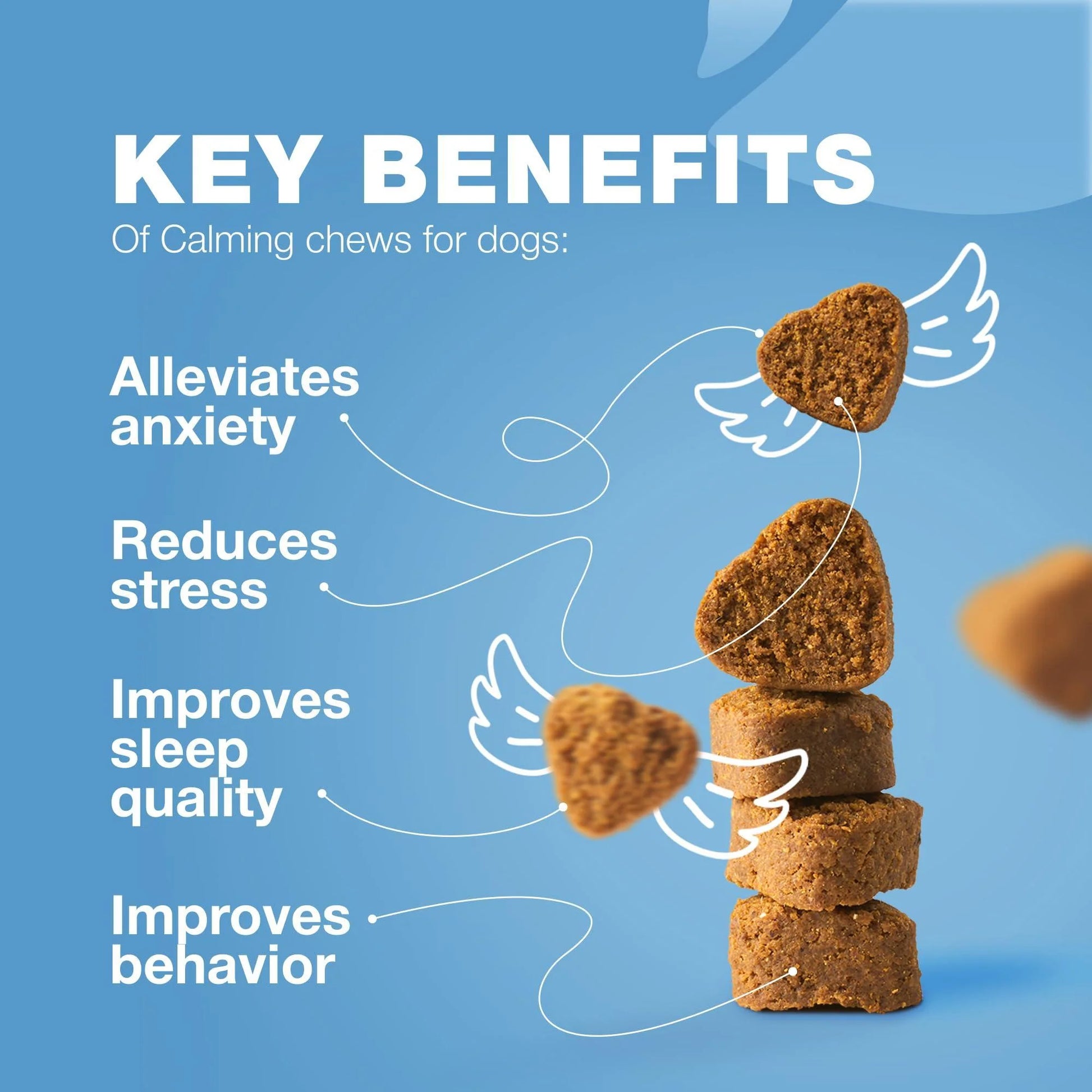 Calming Chews for Dogs Anxiety Dog Calming Treats with Melatonin Valerian Root 180 Chews