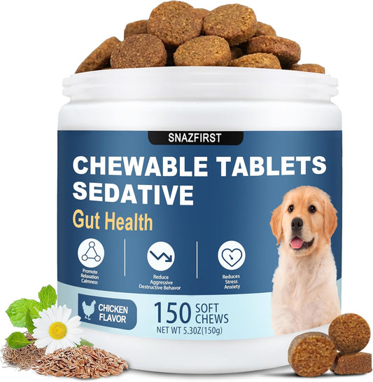 Calming Chews for Dogs, Dog Calming Chews Melatonin Relief Anxiety Bites | Dog Melatonin Calming Treats, Sleep Aid for Small Medium Large Dogs, Thunder, Noise, Barking, Separation Anxiety, 150 Chews