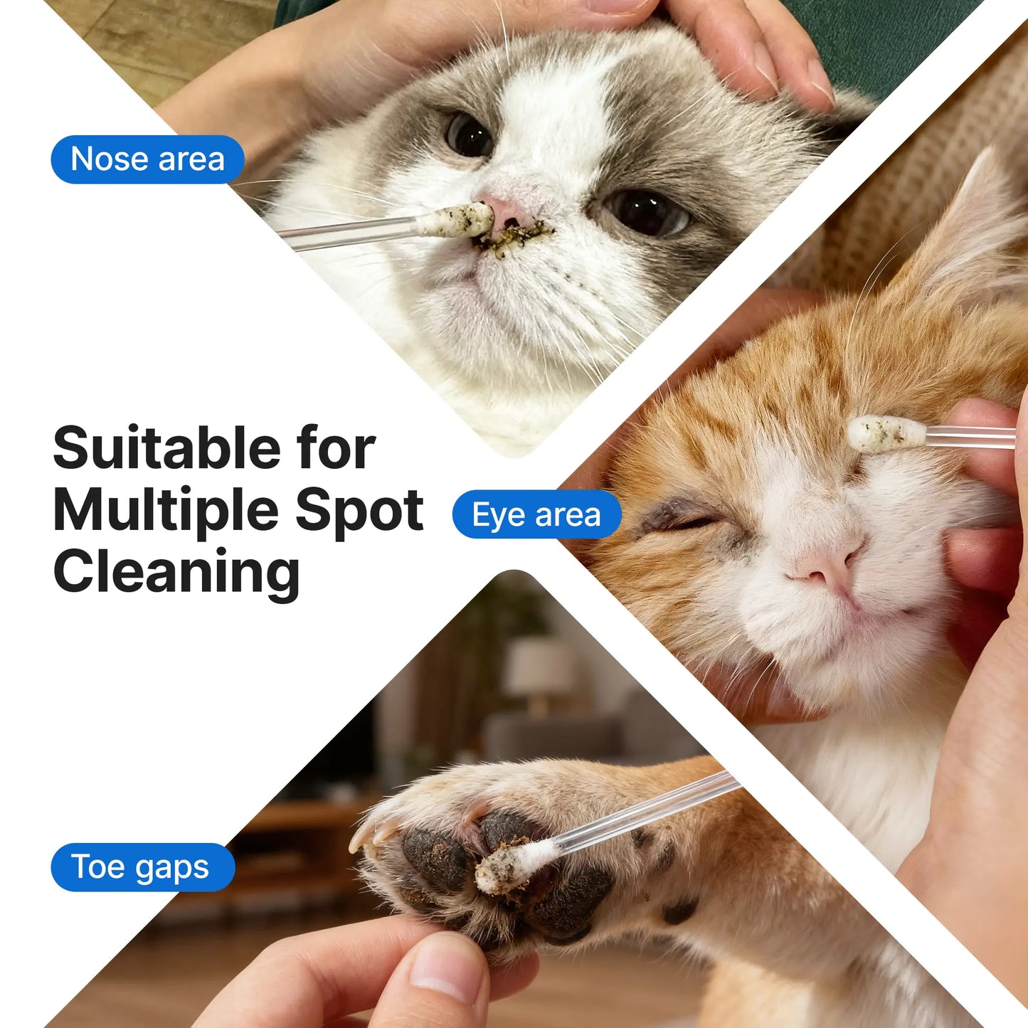 Pawfirst 100 Pack Pet Ear Cleaning Swabs, Break-To-Release Disposable Ear Cleaner for Dogs & Cats, Soothing Aloe & Chamomile Formula for Earwax & Odor