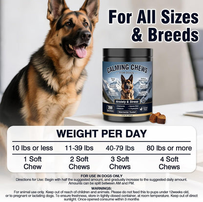 Dog Calming Chews 200Ct, for Small/Medium/Large Dogs