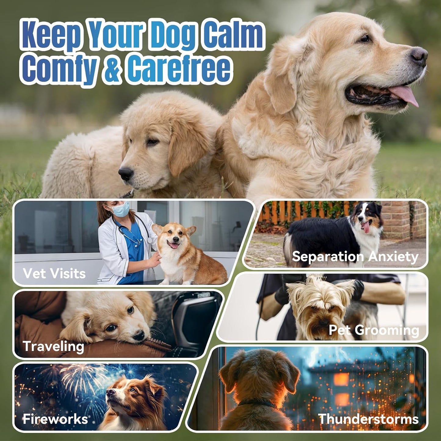 Dog Calming Chews- Sleep Aid Melatonin for Dogs Anxiety Stress Relief Noise, Thunder, Barking, Separation, Calming Chews for Dogs Small Medium Large & All Breeds, 200Ct