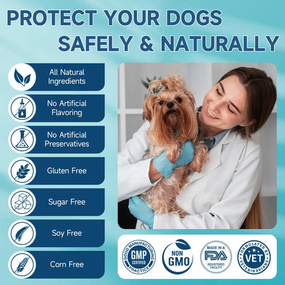 Woyamay Dog Flea and Tick Chews, 200 Ct with Omega-3, Natural Dog Flea and Tick Support Chews, Daily Flea Away for Puppies Chewables, All Breeds & Sizes, Chicken Flavor Supplements Vitamin