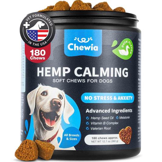 Calming Chews for Dogs Anxiety Dog Calming Treats with Melatonin Valerian Root 180 Chews