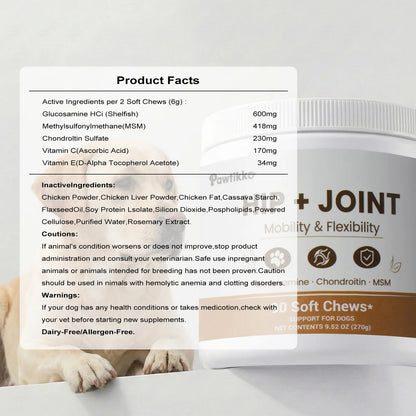 Complete Dog Health Bundle – Multivitamin, Joint Support & Probiotics Soft Chews for Skin Coat, Hip Joint, Digestive & Immune Support