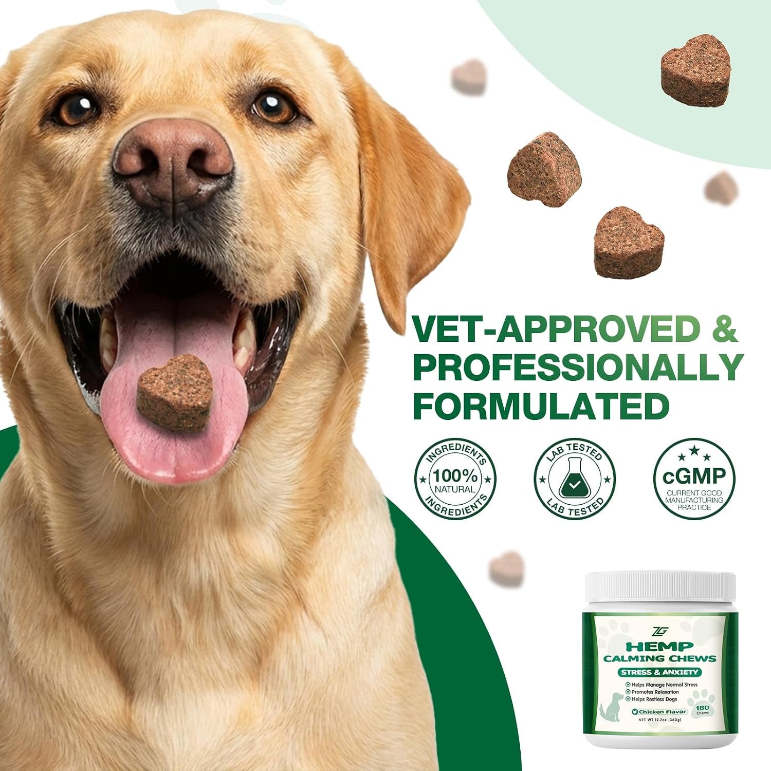 180 Cts, Dog Calming Chews, Calming Chews for Dogs, Soft Chews Treats Helps with Strеss, Anxiеty Rеlief, Separation,