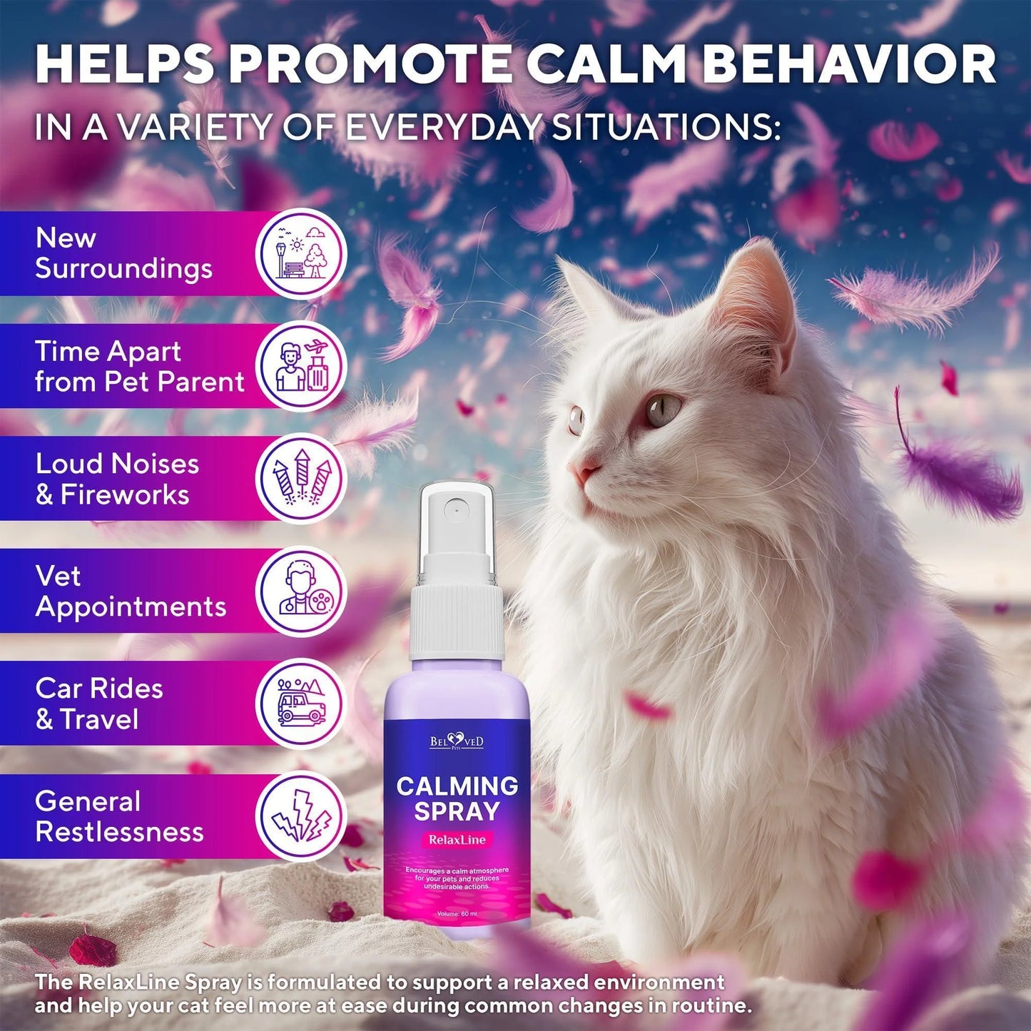Calming Pheromone & Scratch-Repellent Spray for Cats 100 Ml 2-Pack