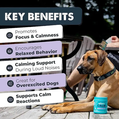 Mighty Calm Chews for Dogs: Stress Relief and Calming Support Supplements