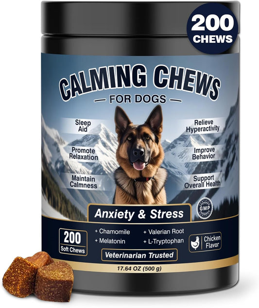 Dog Calming Chews 200Ct, for Small/Medium/Large Dogs