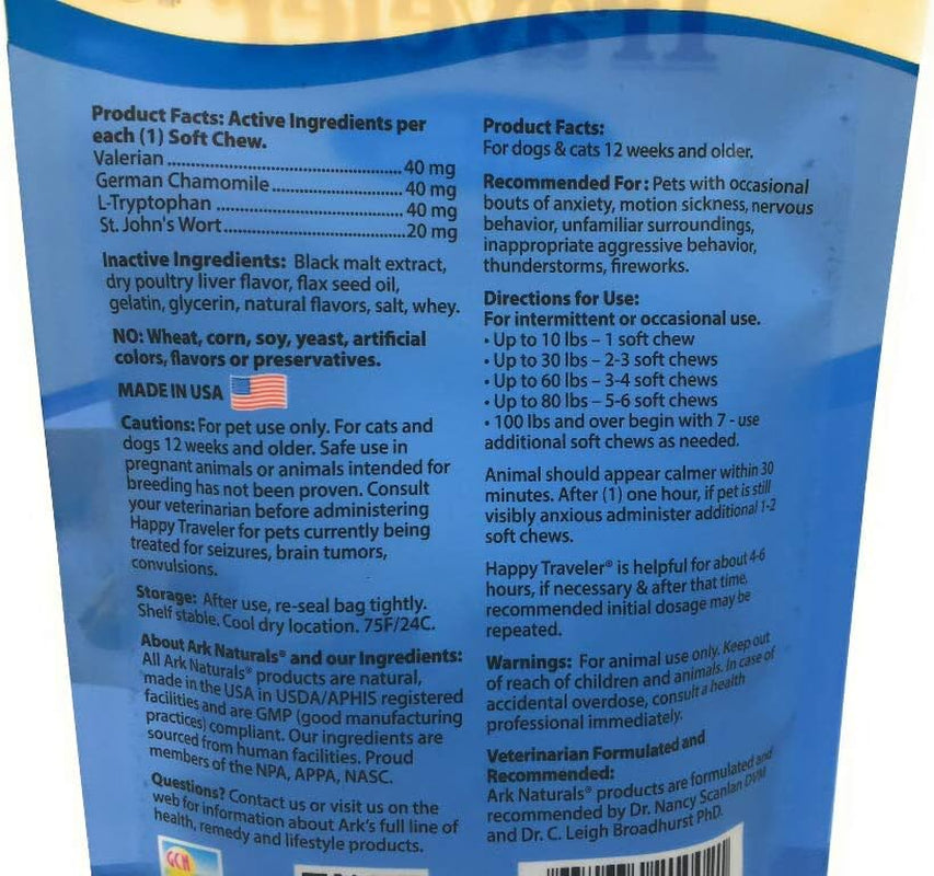 , Cat Dog Chews Happy Traveler, 1.98 Ounce