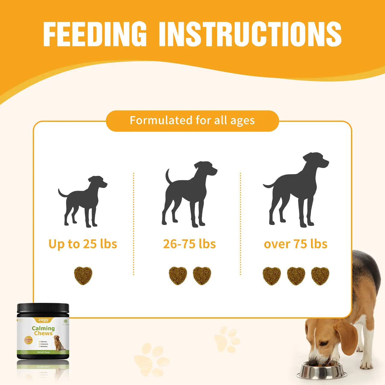 120 Natural Chicken Treats for Stress Relief & Emotional Balance, Pet Healthcare Vitamin Supplement for Dogs - Jagy Dog Calming Chews