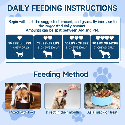 Dog Probiotics, 200 Chews, Gut and Digestive Health, Itchy Skin, Yeast Overgrowth, Diarrhoea & Gas, Overall Health Supplements