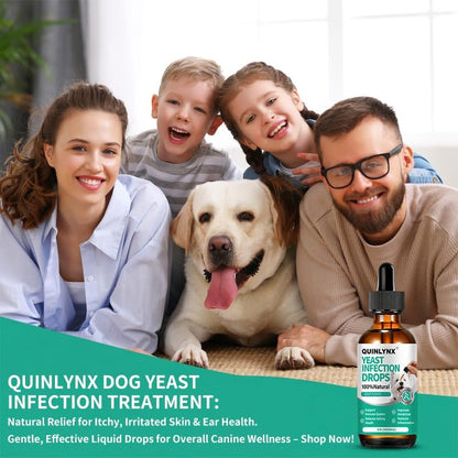Dog Yeast Infection Treatment Drops – Treats Canine Ear & Paw Yeast Infections, Relieves Irritation, Inflammation & Allergies, Multivitamin Probiotic Supplement for Dogs