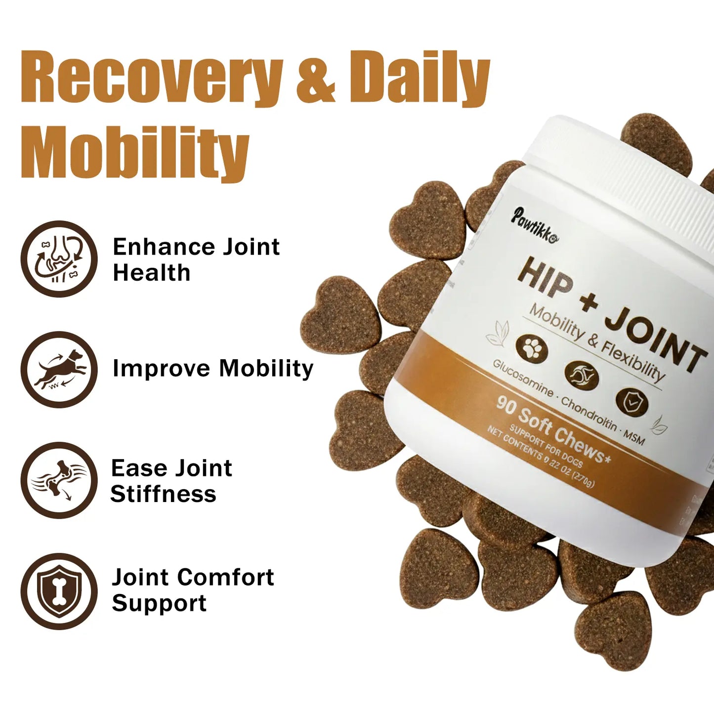 Complete Dog Health Bundle – Multivitamin, Joint Support & Probiotics Soft Chews for Skin Coat, Hip Joint, Digestive & Immune Support