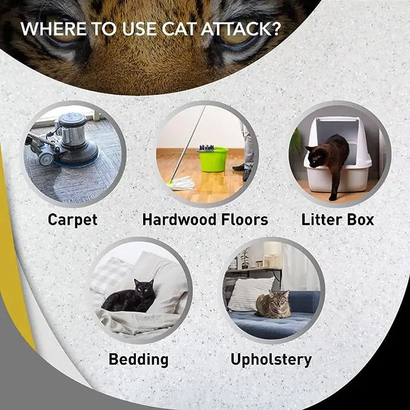 Cat Odor Remover for Carpet & Upholstery - Cat Urine Remover for Litter Box - Odorcide Cat Attack Concentrate Odor Eliminator - 16 Oz and Gallon