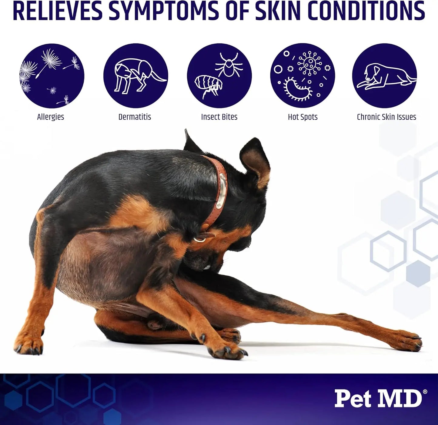Itch Relief Spray & Hot Spot Treatment for Dogs, Pet MD Hydrocortisone Spray for Dogs, Cats & Horses - Irritated Dry Itchy Skin, Allergies, and Dermatitis - Reduces Topical Inflammation - 4 Oz
