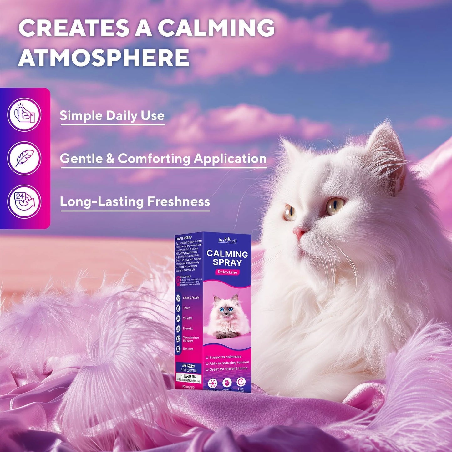 Calming Pheromone & Scratch-Repellent Spray for Cats 100 Ml 2-Pack