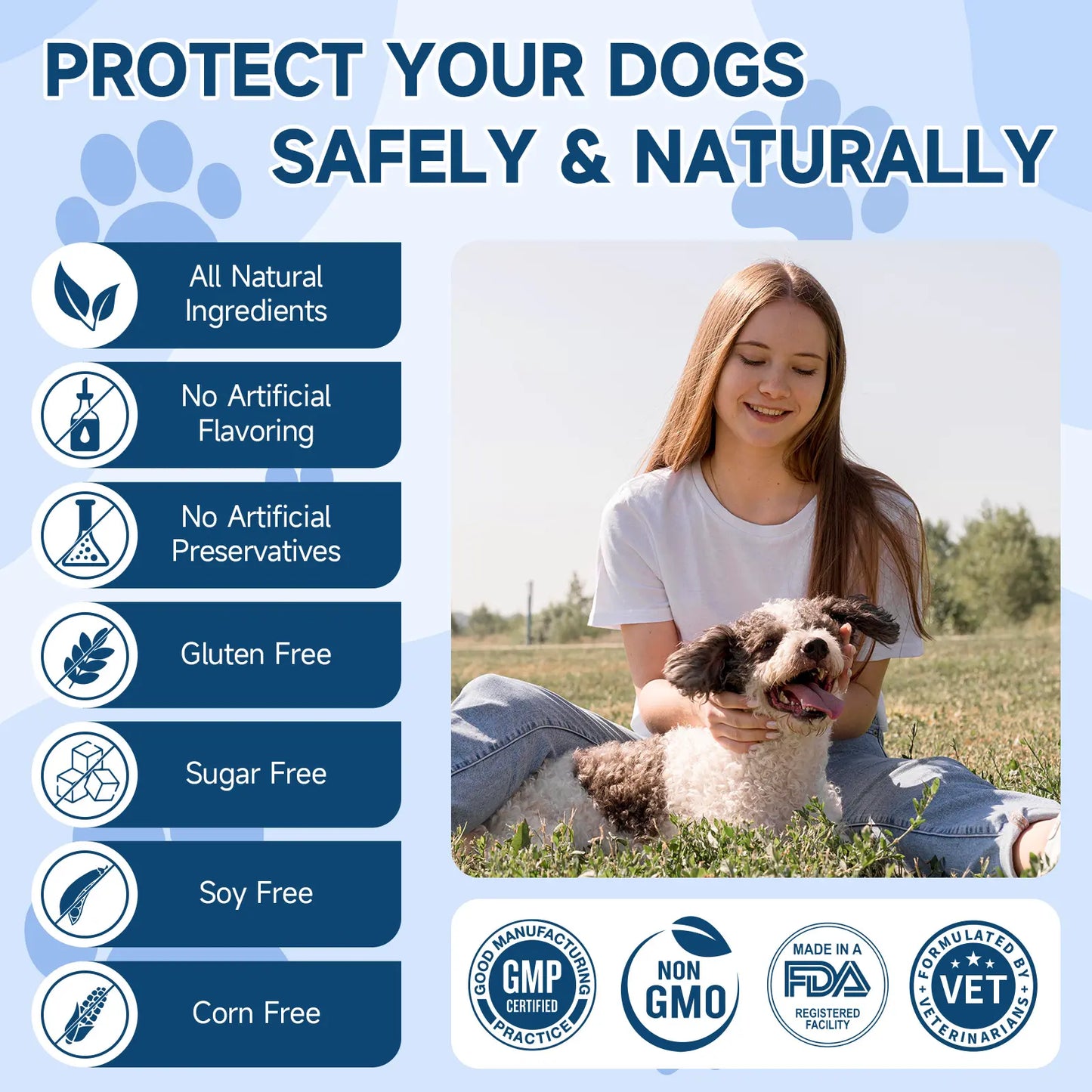 Dog Probiotics, 200 Chews, Gut and Digestive Health, Itchy Skin, Yeast Overgrowth, Diarrhoea & Gas, Overall Health Supplements