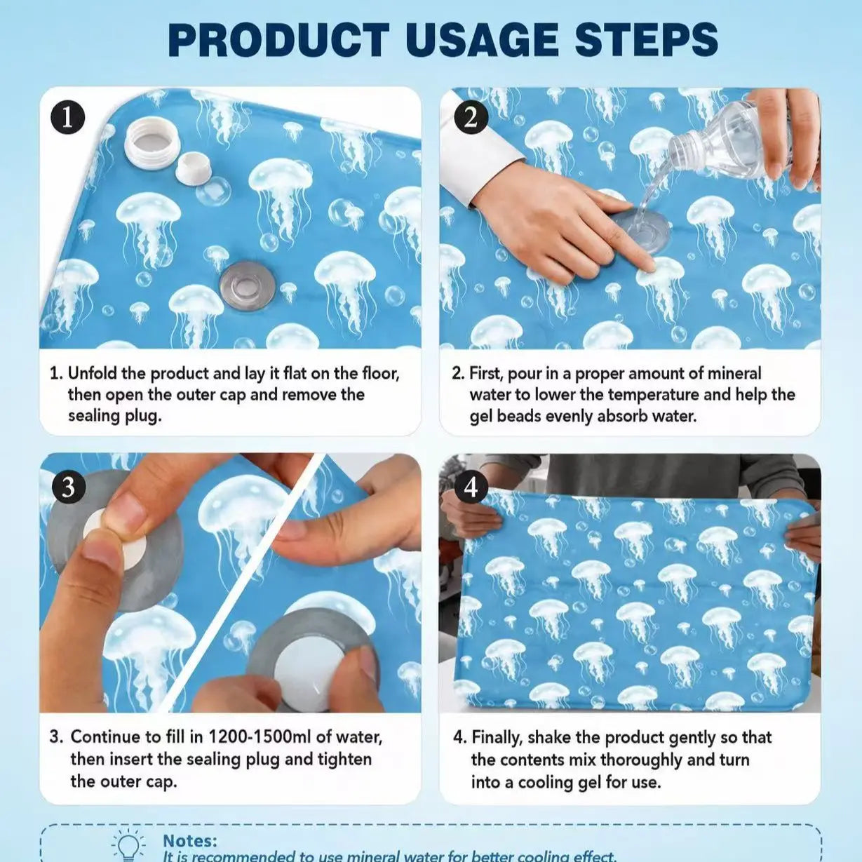 Pet Ice Pad, Summer Dog Cooling Mat, Cat Cooling Sleep Pad, Waterproof Bite-Resistant, Leak-Proof, Heat Relief Pad