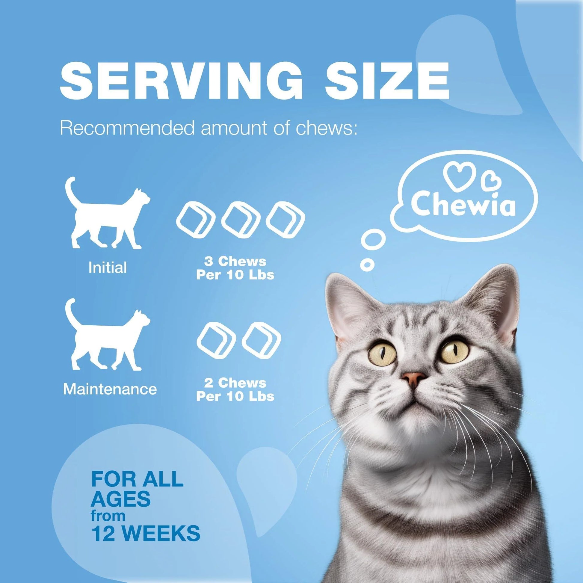 Hemp Calming Chews for Cats Melatonin Hemp Seed Oil & Probiotics Anxiety Relief
