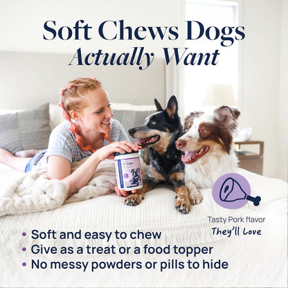 Pet Calm 60Ct – Vet-Formulated Calming Chews for Dogs with L-Theanine, L-Tryptophan for Behavior Support, Relaxation Treats, Puppy Chews for Stressful Situations, Dog Calming Aid