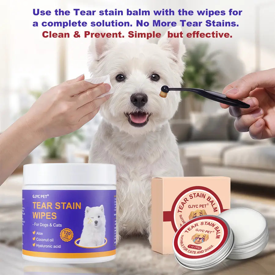 PET Pet Tear Stain Protection Cream with Professional Brush for Dog and Cat Eye Care, Natural Anti-Tear, Gentle Cleaning, Removes Tear Stains from Dogs and Cats, Remarkable Effect without Irritation