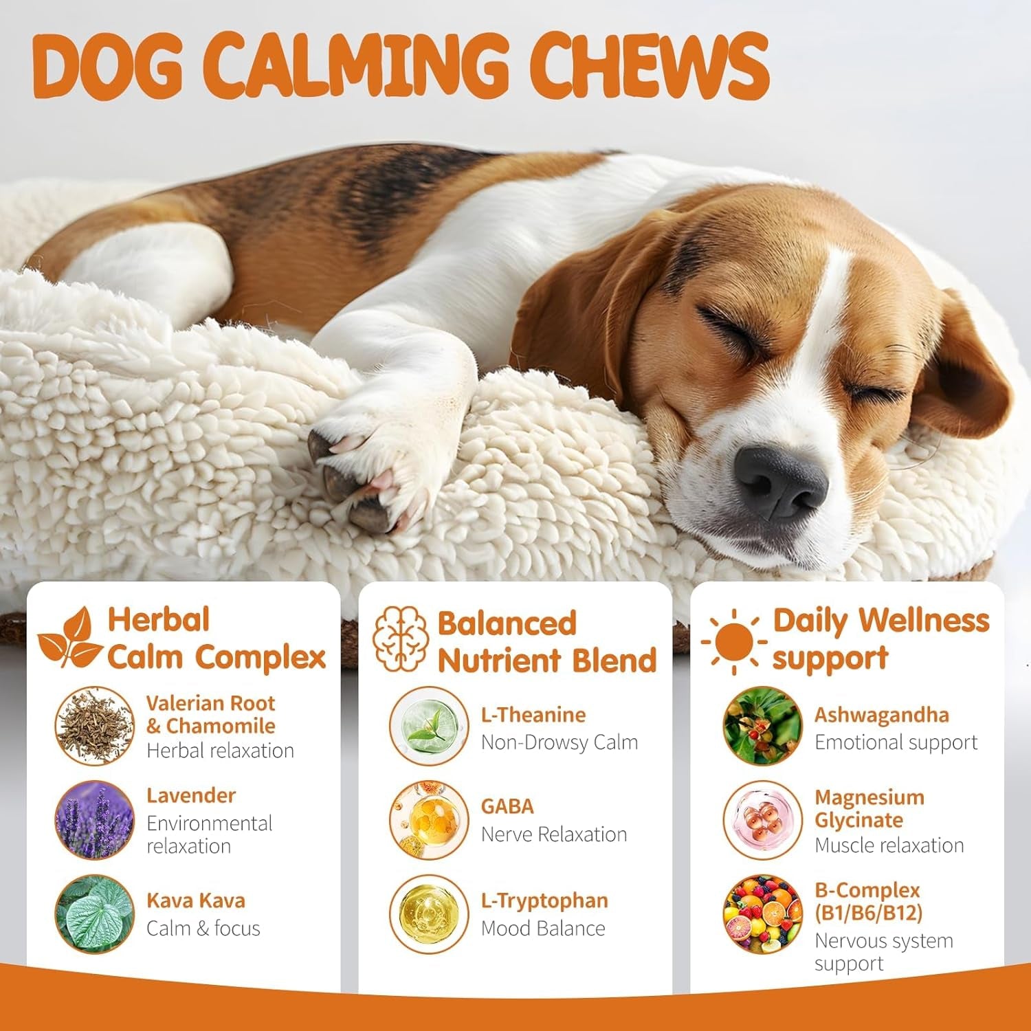 Hemp Calming Chews for Dogs, 180 Count Dogs Calming Chews, Anxiety Relief Treats for Stress Relief, Separation Aid, Barking, Composure, Promote Relaxation, Chicken Flavor
