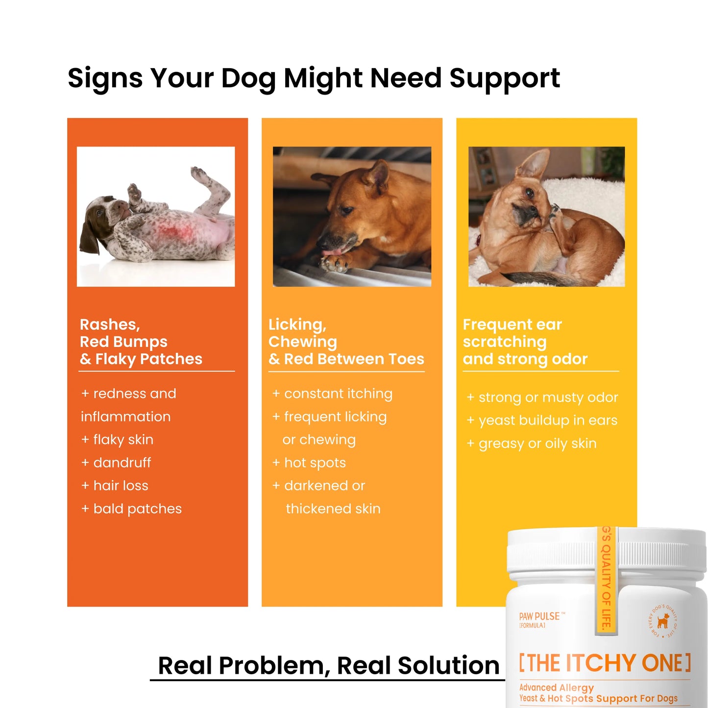 PAWPULSE FORMULA Dog Itching Skin Relief – Allergy Relief Chews for Yeast, Redness and Hotspots, Support Immune and Seasonal Allergy with Probiotics & Omega-3, 90 Chews